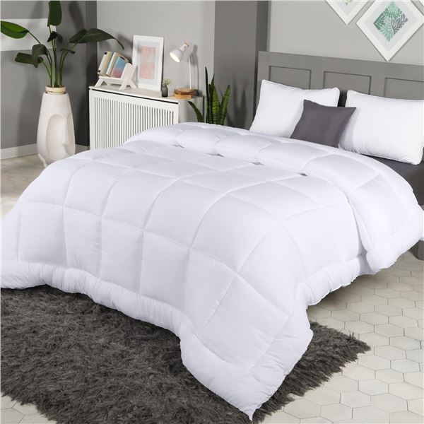 NEW UTOPIA BEDDING QUEEN WHITE QUILTED DOWN ALT