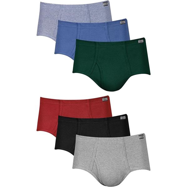 NEW 6 BRIEFS HANES VALUE PACK MENS SIZE MEDIUM