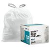 Image 1 : NEW 200 BAGS PLASTIC PLACE WHITE TRASH BAGS