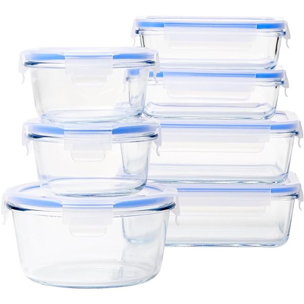 NEW AMAZON BASIC GLASS LOCKING LIDS FOOD STORAGE