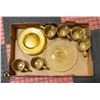 Image 2 : AMBER DINNER SET 6 ITALIAN GLASS HAMMERED