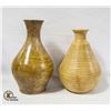 Image 1 : AMBER POTTERY VASES 3 INCHES & 15 INCHES