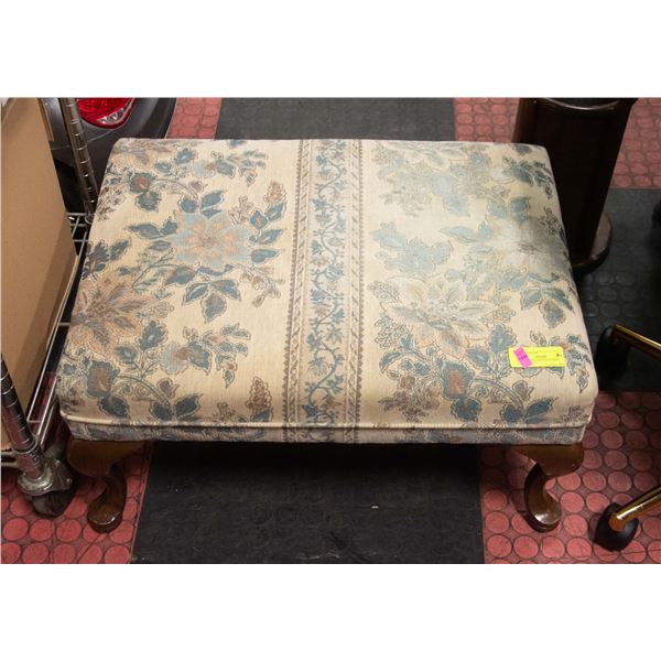 SOLID WOOD LEGGED FLORAL UPHOLSTERY
