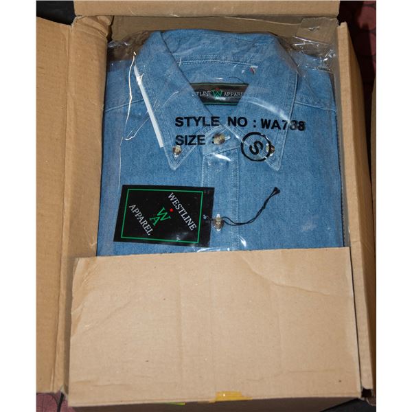 NEW MEN'S SHIRTS CASE OF 9 DENIM SIZE S