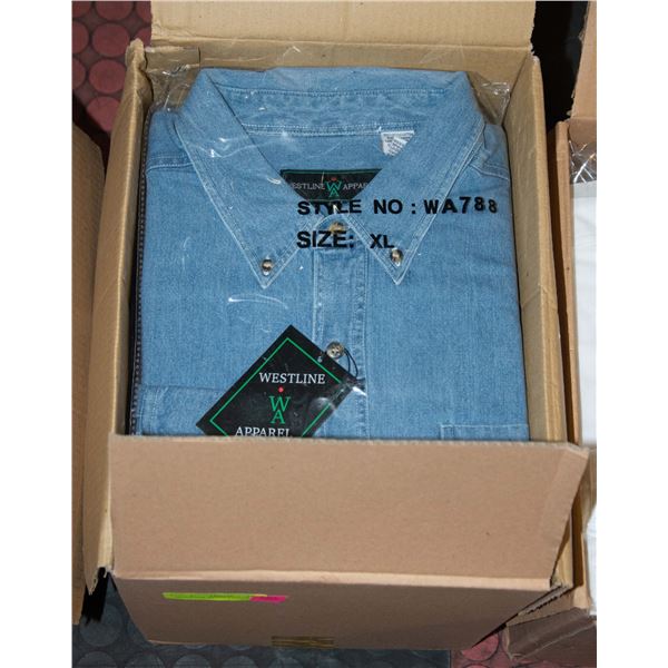 NEW MEN'S SHIRTS CASE OF 9 DENIM SIZE XL