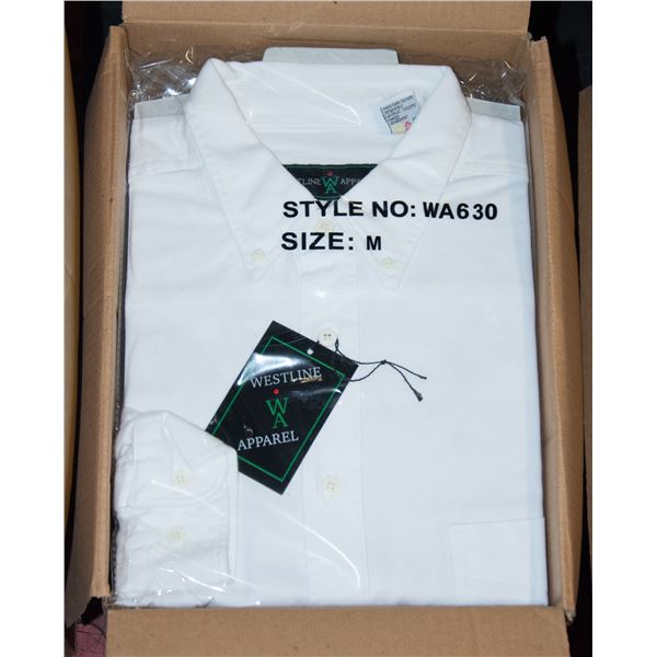 NEW MEN'S SHIRTS CASE OF 9 WHITE SIZE M