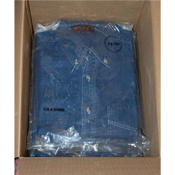 NEW MEN'S SHIRTS CASE OF 9 DENIM SIZE XS