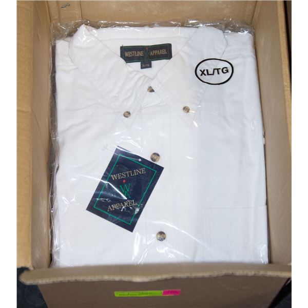 NEW MEN'S SHIRTS CASE OF 9 WHITE SIZE XL
