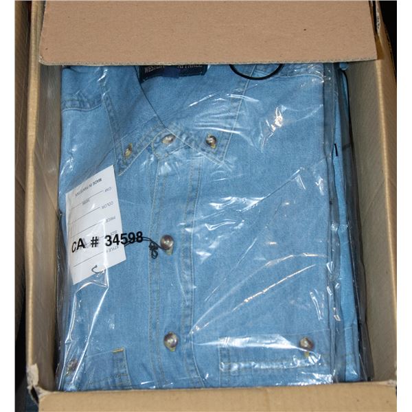 NEW MEN'S SHIRTS CASE OF 9 DENIM SIZE M