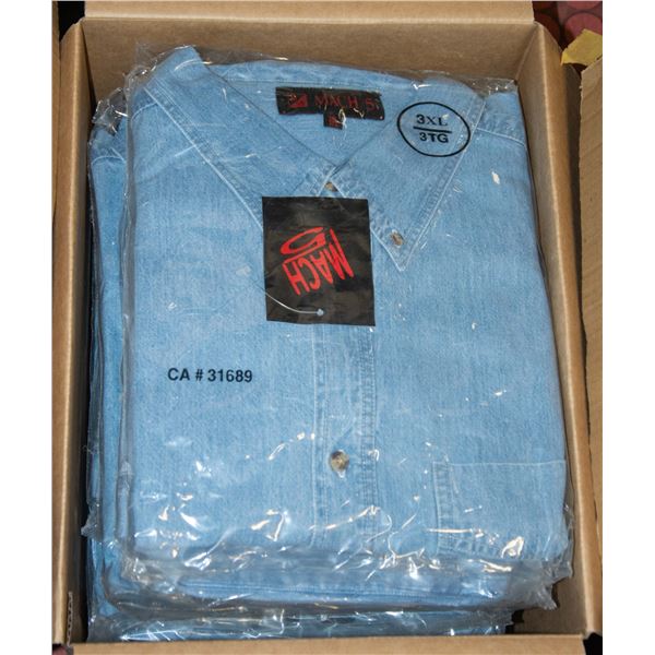 NEW MEN'S SHIRTS CASE OF 9 DENIM SIZE 3XL