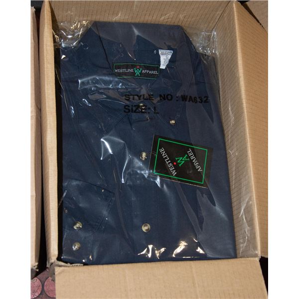 NEW MEN'S SHIRTS CASE OF 9 NAVY SIZE L