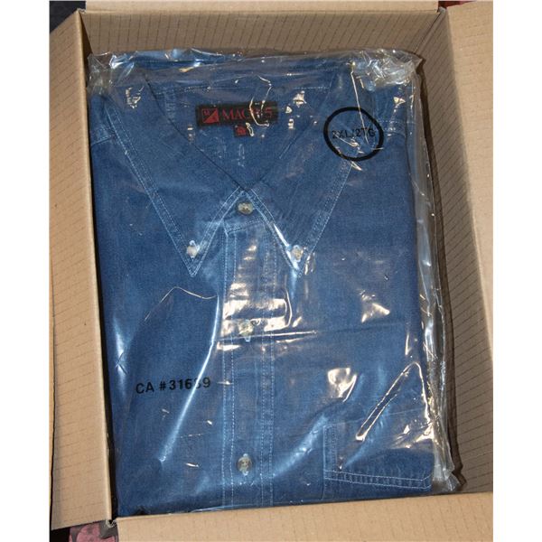 NEW MEN'S SHIRTS CASE OF 9 DENIM SIZE 2XL
