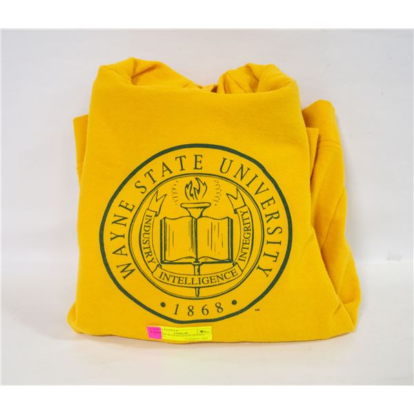 USED YELLOW WAYNE STATE HOODIE MENS SIZE XL