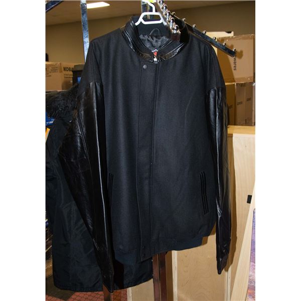 B&W COLLECTION W/50% BLACK LEATHER JACKET SIZE 3XL