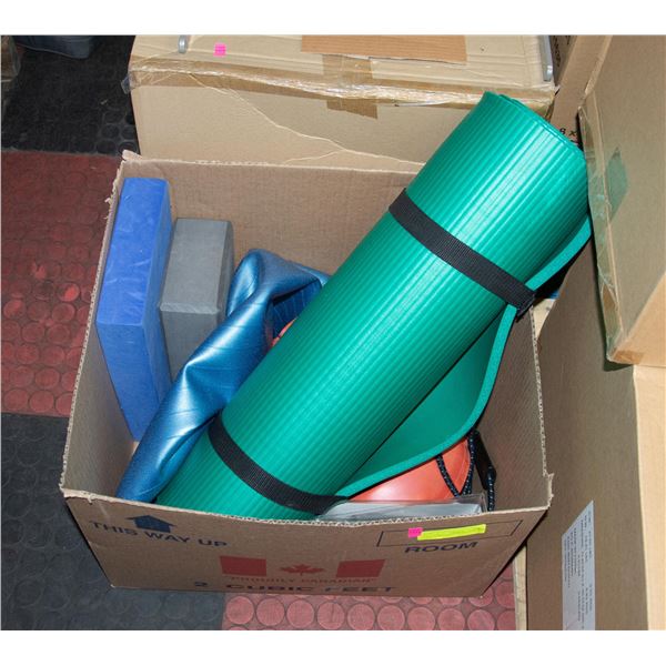 YOGA MAT/BALL/FOAM BLOCKS ETC- LOT ASST.