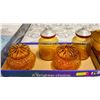 Image 1 : AMBER CANISTER SET OF 4 SHORT AND TALL