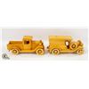 PAIR OF WOODEN TRUCKS