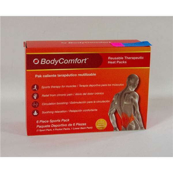 NEW BODY COMFORT REUSABLE HEAT PACKS - 6PCS SPORTS