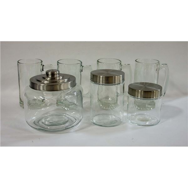 BEVERAGE MUGS 4 X 3 STORAGE JARS