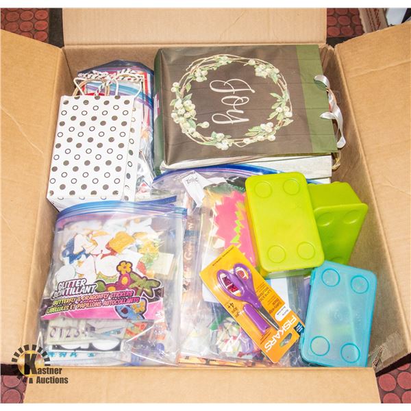 LARGE BOX OF ART SUPPLIES