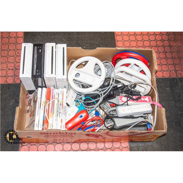 LARGE LOT OF WII CONSOLES, GAMES, CONTROLLERS