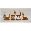 Image 1 : 4 WOOD ANTELOPE CARVINGS - ESTATE