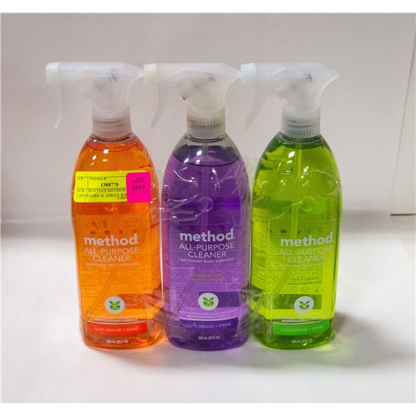NEW 3 BOTTLES METHOD LAVENDERS 4L SPRAY 828ML SZS
