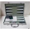 Image 1 : NEW COMPLETE BACKGAMMON BOARD GAME SET METAL CASE