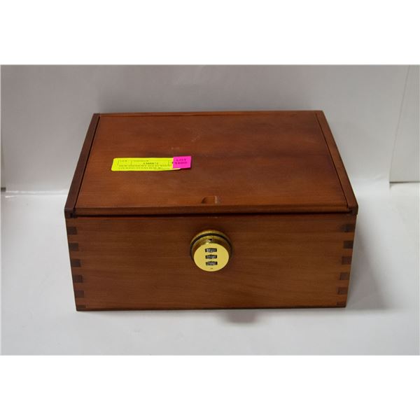 NEW SHOMORY SOLID WOOD LOCKING STASH BOX W/