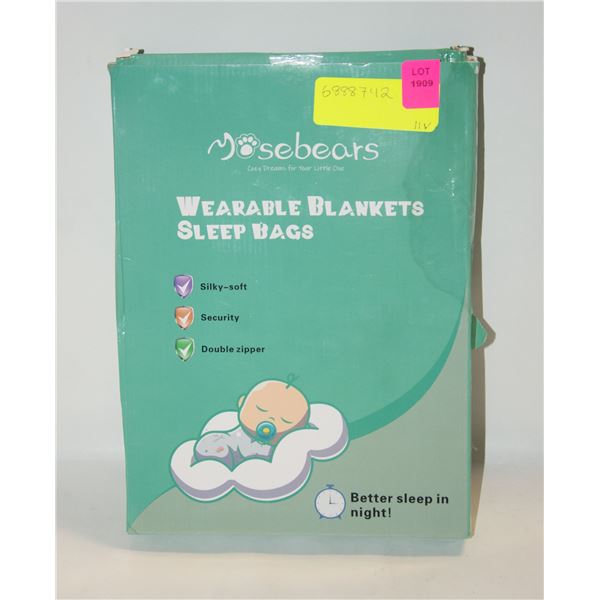 NEW WITH BOX SEBEARS WEARABLE BLANKETS SLEEP BAG