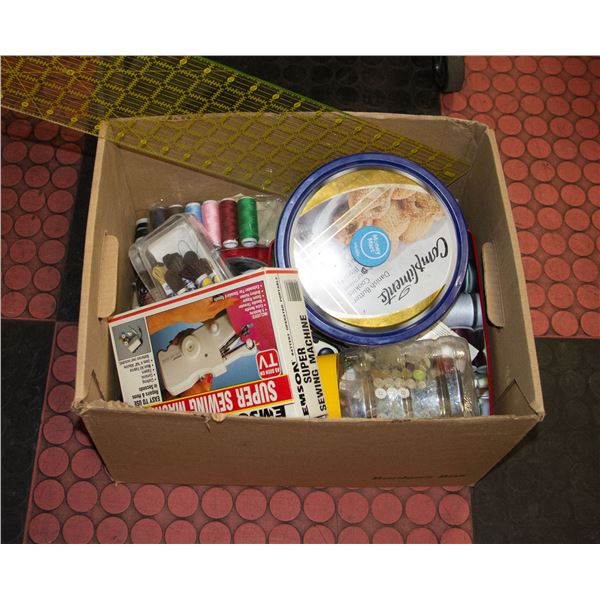LARGE BOX OF SEWING SUPPLIES