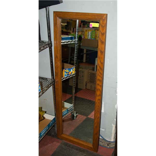 KROEHLER SOLID OAK MIRROR 17 INCHES X 47 INCHES
