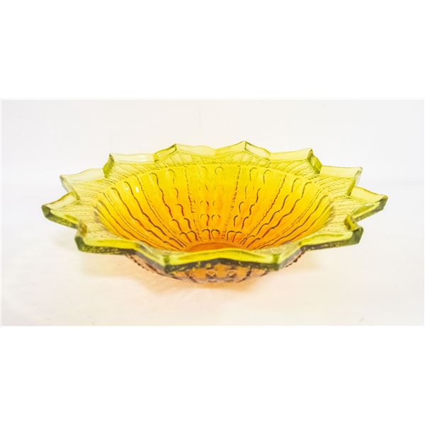 AMBER SUNBURST BOWL STUDIO NOVA