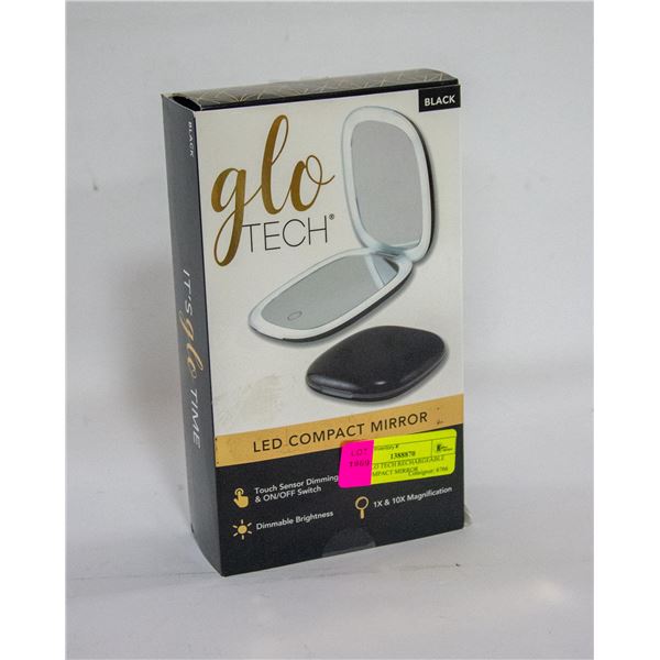 NEW GLO TECH RECHARGEABLE LED COMPACT MIRROR