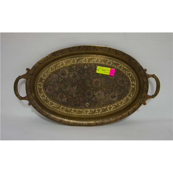 VINTAGE INDIAN BRASS TRAY