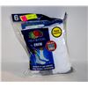 Image 1 : WHITE CREW SOCKS 6-12 SIZE 6-PACK FRUIT OF