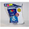 Image 1 : WHITE CREW SOCKS 6-12 SIZE 6-PACK FRUIT OF