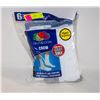 Image 1 : WHITE CREW SOCKS 6-12 SIZE 6-PACK FRUIT OF