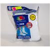 Image 1 : WHITE CREW SOCKS 6-12 SIZE 6-PACK FRUIT OF