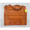 Image 1 : VINTAGE TOOLED LEATHER LADIES LARGE PURSE-ESTATE