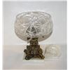 Image 1 : VINTAGE CRYSTAL BOWL ON MARBLE STAND