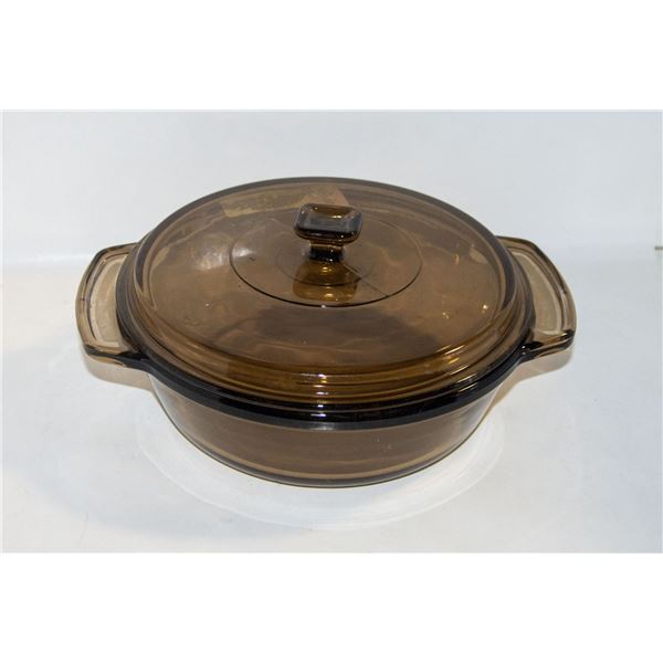 VINTAGE GLASS BOWL & LID