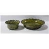 Image 1 : GREEN CERAMIC SERVE BOWL SET 14 INCH SHALLOW