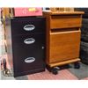 Image 1 : 2 LETTER SIZE FILE CABINETS 1 WOOD GRAIN