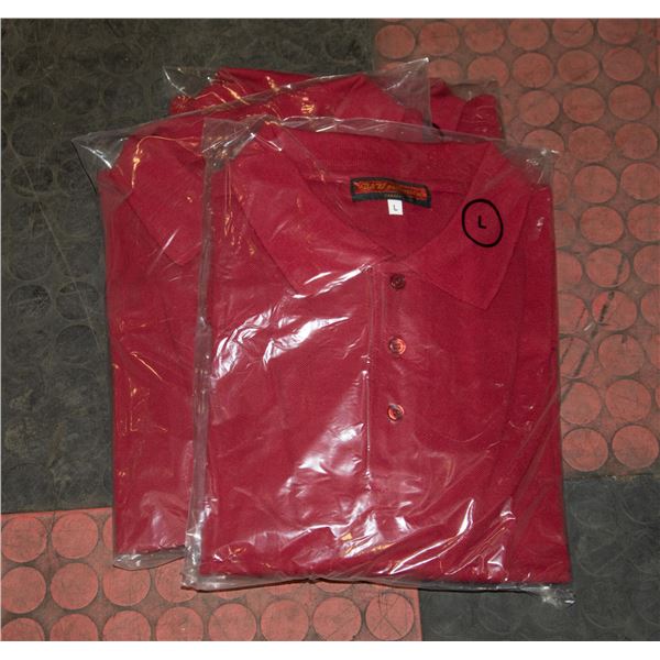 4 NEW MENS POLO RED LARGE