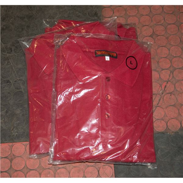 4 NEW MENS POLO RED LARGE