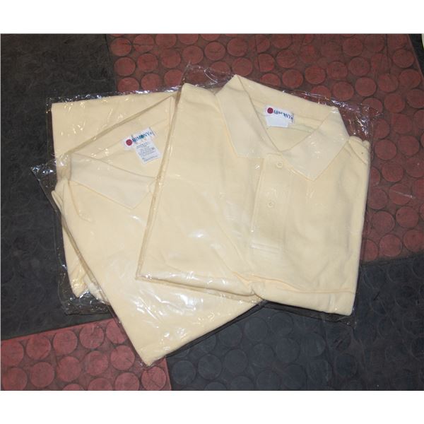3 NEW MENS POLO CREME X-LARGE
