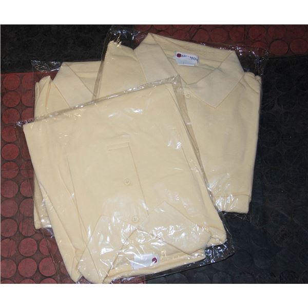 3 NEW MENS POLO CREME X-LARGE