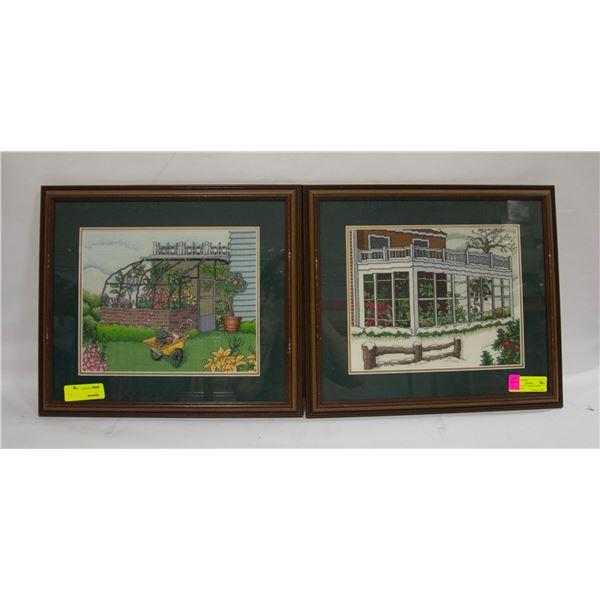 PAIR OF 15 X 17 INCHES CROSS STITCH/PETIT