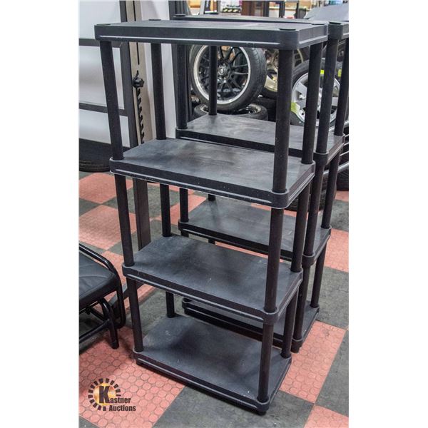 BLACK RESIN SHELVING UNIT H-52" W-12" L-24"